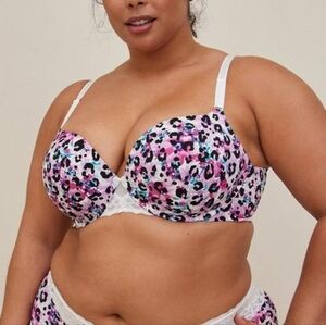 Torrid Purple and White Full-Coverage Bra
